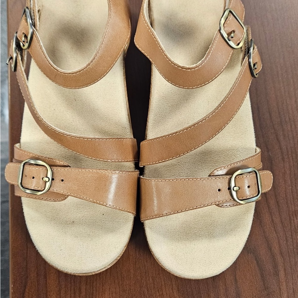 Dansko Tan Women's Sandals with Buckle Detail